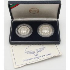 Autonomia Regional dos Açores 100 e 25 escudos 1980 Prata Proof